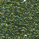 4x7mm Long Magatama Perles Vert Lined Chartreuse AB 6g