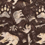 Cotton Fabric Batiks Espresso Bear - Half Yard