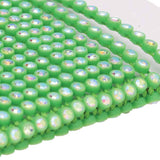 Plastic Rhinestone Banding 2mm Green/Crystal AB 10yd/pk