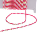 Plastic Rhinestone Banding 2mm Hot Pink/Crystal AB 10yd/pk
