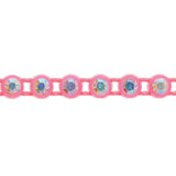 Plastic Rhinestone Banding 2mm Hot Pink/Crystal AB 10yd/pk