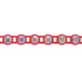 Plastic Rhinestone Banding 2mm Red/Crystal AB 10yd/pk