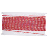 Plastic Rhinestone Banding 2mm Red/Crystal AB 10yd/pk