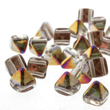 *Czech Pyramid Stud Beads 6mm Crystal Sliperit 25/strand
