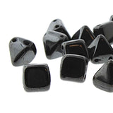 *Czech Pyramid Stud Beads 6mm Jet Full Chrome 25/strand