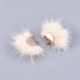 Faux Mink Fur Tassels 1.25" Peach Puff 2/pk