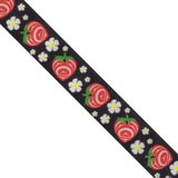 Printed Ribbon 1.5 inch Strawberry Black - Per Yard