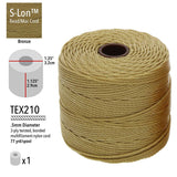S-Lon Bead Cord .5mm Bronze 77yd Bobine