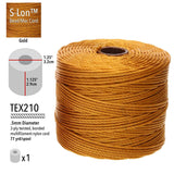 S-Lon Bead Cord .5mm Or 77yd Bobine