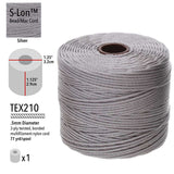S-Lon Bead Cord .5mm Silver 77yd Spool