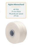 S-Lon Beading Thread 0.11mm White 78yd