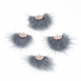 Faux Mink Fur Tassels 1.25" Slate Grey 2/pk