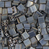 5x5mm Perles Tila Japonaises Gris Argent Métallisé Iris Mat 5.2g