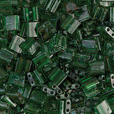 Perles Tila Japonaises 5x5mm Vert Picasso Turquoise 5.2g