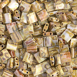 Perles Tila Japonaises 5x5mm Blanc Picasso Noyer 5.2g