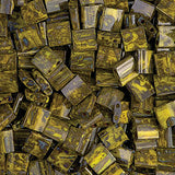 Perles Tila Japonaises 5x5mm Jaune Brun Picasso Jaune 5.2g