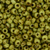 8/0 Toho Seed Beads #Y310F Frosted Sour Apple Picasso 8-9g Vial