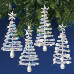 Ornament Kit - Frosty Christmas Trees - Makes 4