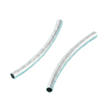 Metal Curved Tube Beads 25mm Silver 40/pk