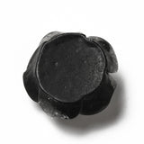 Resin Cabochons, Flower 19mm Glitter Black 10/pk
