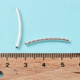 Metal Curved Tube Beads 25mm Silver 40/pk
