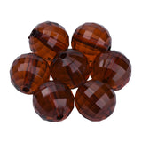 Faceted Plastic Beads 8mm Transparent Brown 50g