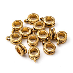 Antique Gold Rondelle Bead Bails 5/pk