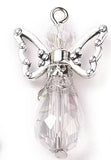 Beaded Angel Pendant 29x18mm Crystal 5/pk