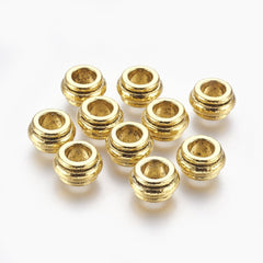 Barrel 12mm, Antique Gold Metal Beads 10/pk