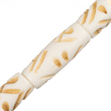 Bone Carved Tube Beads 1" Antique Ivory 8/Strand