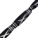 Bone Carved Tube Beads 1" Black 8/Strand