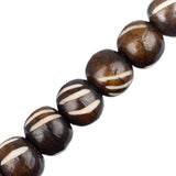 Bone Carved Beads 10mm Brown 18/Strand