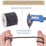Bolo Cord Braided Leather Black 10m Roll