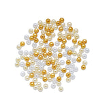 Round Plastic Pearls 8mm Gloss Tri-Colourmix Gold 35g