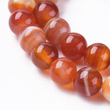 4mm Agate Rayé Orange (Naturel/Teint) Perles 15-16" Brin
