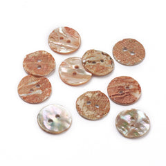 Button Shell 15mm Abalone Coral 10/pk