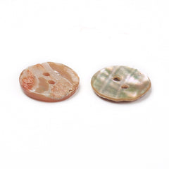 Button Shell 15mm Abalone Coral 10/pk