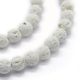 Lava Rock White Beads 10mm Round (NaturalBleached) 15-16" Strand