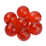 Faceted Plastic Beads 8mm Transparent Red 50g