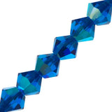 3mm Capri Blue AB Preciosa Toupie 5" Brin