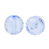 Faceted Plastic Beads 8mm Transparent Light Blue 50g