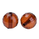 Faceted Plastic Beads 8mm Transparent Brown 50g