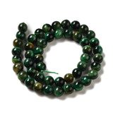 Tiger Eye Green Beads 8mm Round (Natural/Dyed) 15-16" Strand