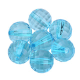 Faceted Plastic Beads 8mm Transparent Aqua 50g