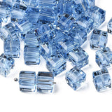 K9 Glass Cube Beads 8mm Light Sapphire 10/pk