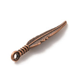 Feather Metal Pendant 32x7mm Antique Copper 10/pk