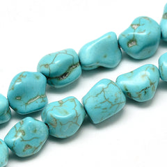 10-15mm Turquoise Nugget (Synthetic/Dyed) Beads 35/Strand