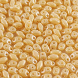 *Czech Miniduo Beads Ivory White Luster 6g