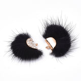 Faux Mink Fur Tassels 1.25" Black 2/pk