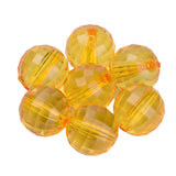 Faceted Plastic Beads 8mm Transparent Yellow Orange 50g